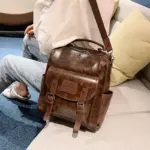 High quality vintage premium leather backpack - Image 3