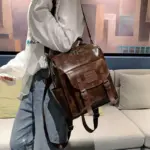 High quality vintage premium leather backpack - Image 4