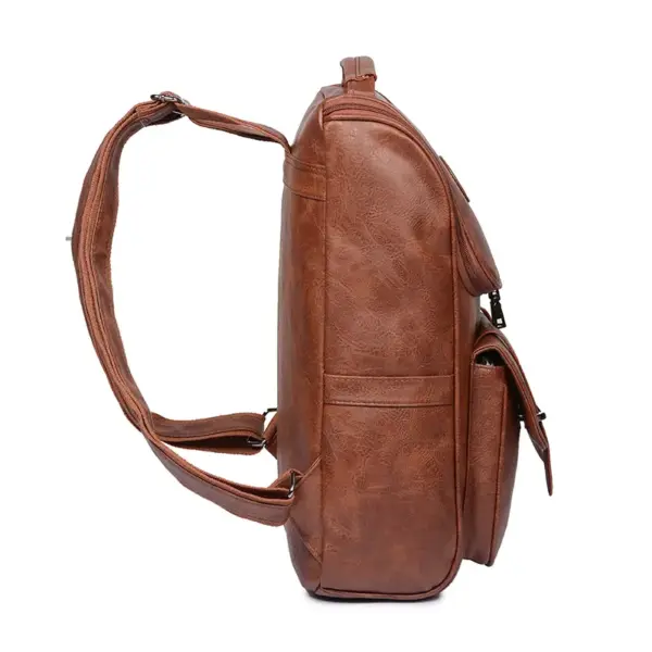 Large capacity classic leather backpack - Image 2