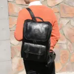 Large capacity classic leather backpack - Image 10