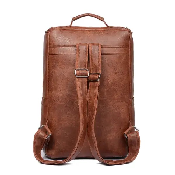 Large capacity classic leather backpack - Image 3