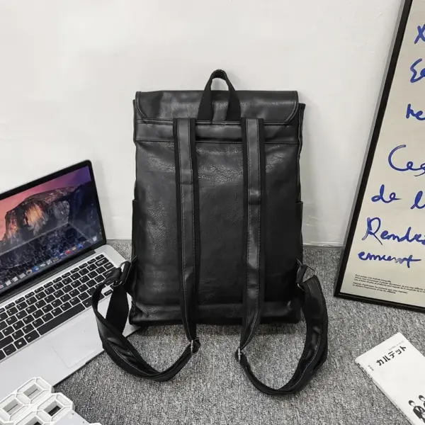 Large capacity multi pocket leather backpack - Image 10