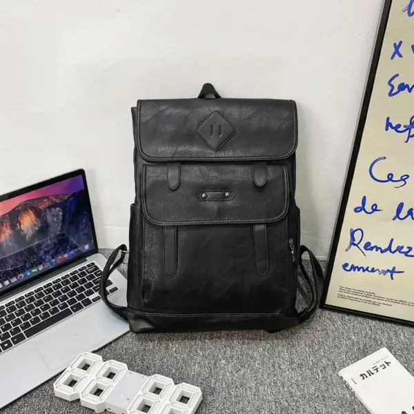 Large capacity multi pocket leather backpack - Image 14