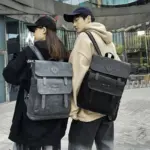 Large capacity multi pocket leather backpack - Image 7