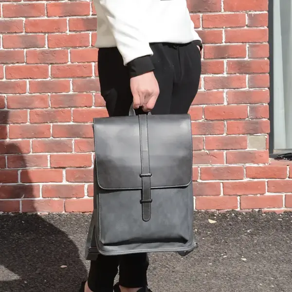 Large capacity oil wax leather backpack - Image 8