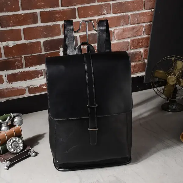 Large capacity oil wax leather backpack - Image 6