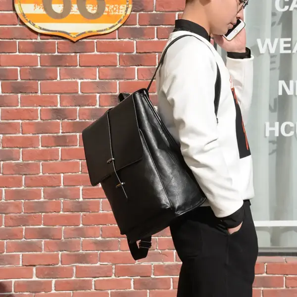 Large capacity oil wax leather backpack - Image 15