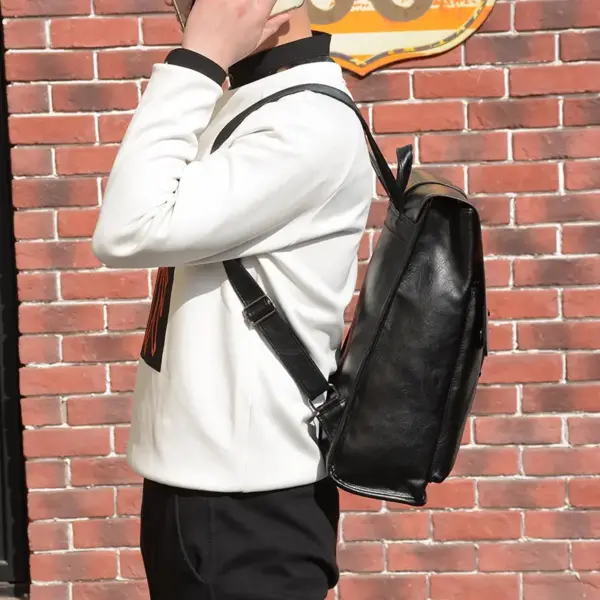 Large capacity oil wax leather backpack - Image 16