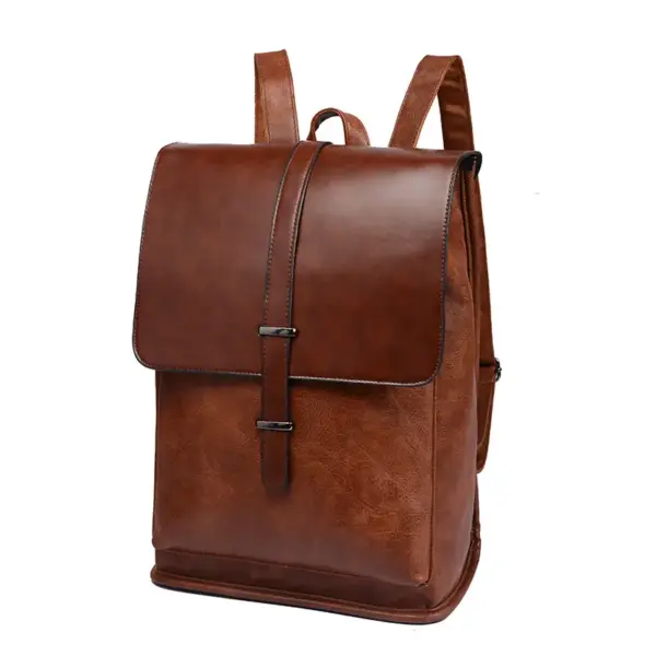 Large capacity oil wax leather backpack - Image 2