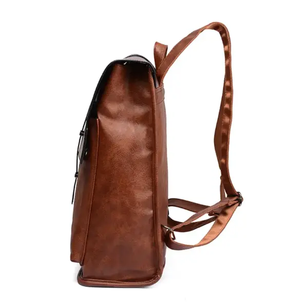 Large capacity oil wax leather backpack - Image 3