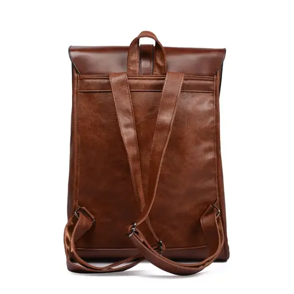 Large capacity oil wax leather backpack - Image 4