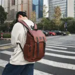 Large capacity premium vintage leather backpack - Image 5