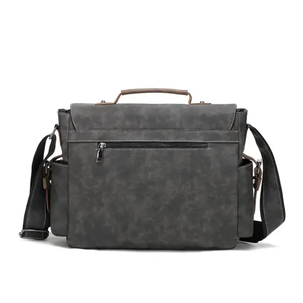 Mens vintage leather messenger bag - Image 3