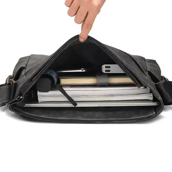 Mens vintage leather messenger bag - Image 10