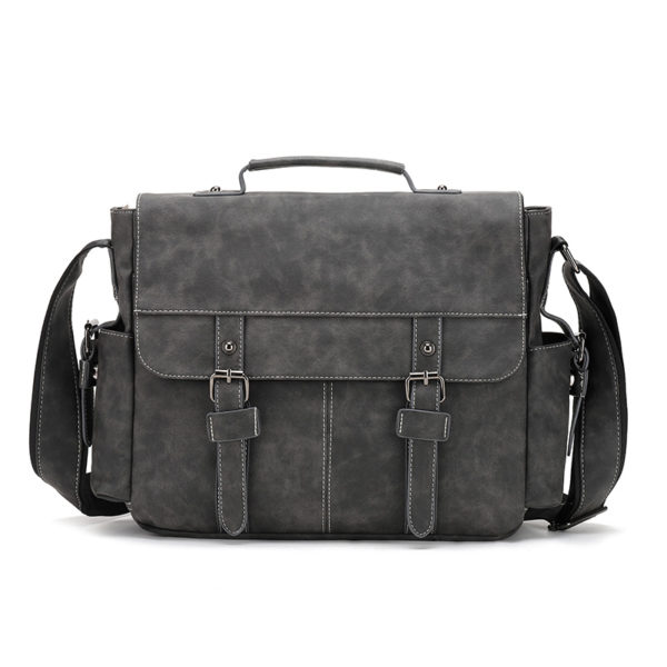 Mens vintage leather messenger bag - Image 1
