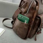 Premium multi pocket leather backpack - Image 7
