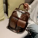 Premium multi pocket leather backpack - Image 10