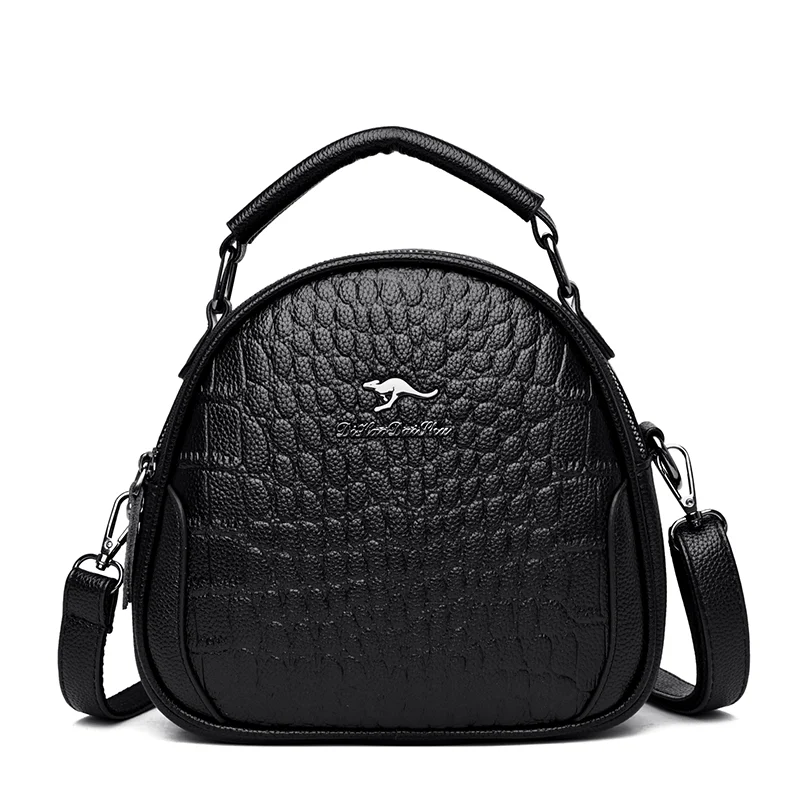Round pattern croc curve designer bag