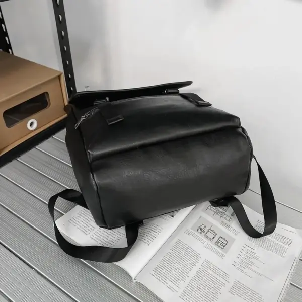 Vintage flap pattern large capacity backpack - Image 13