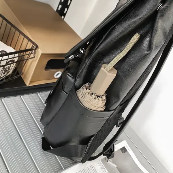 Vintage flap pattern large capacity backpack - Image 18