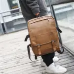 Vintage large capacity PU leather backpack - Image 12