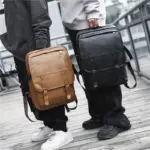 Vintage large capacity PU leather backpack - Image 14