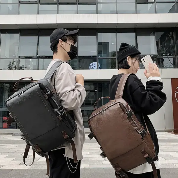 Premium large capacity leather backpack - Image 2