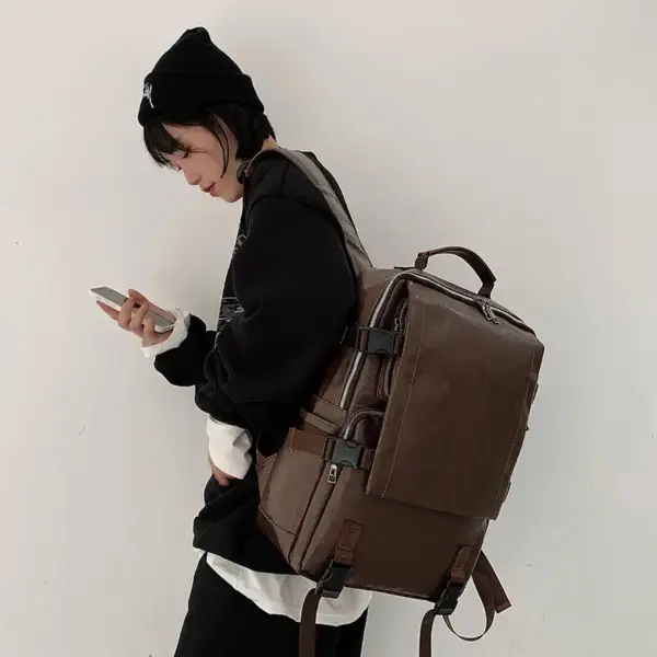 Premium large capacity leather backpack - Image 7