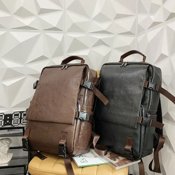 Premium large capacity leather backpack - Image 8