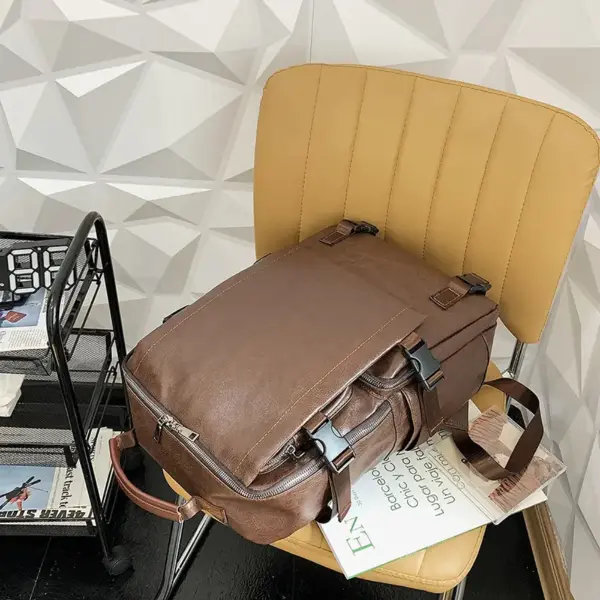 Premium large capacity leather backpack - Image 9