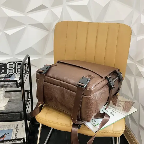 Premium large capacity leather backpack - Image 10