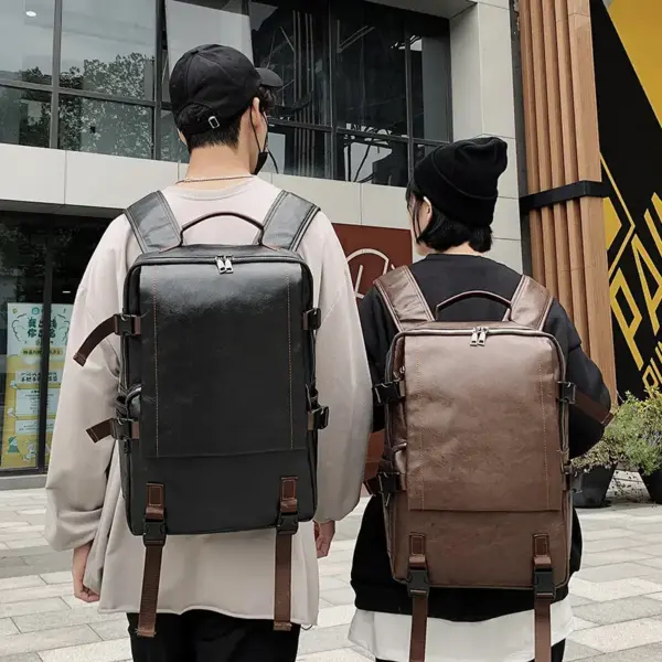 Premium large capacity leather backpack - Image 4