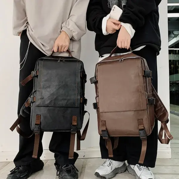 Premium large capacity leather backpack - Image 5