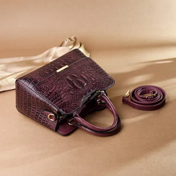 Vintage luxury crocodile tote bag - Image 7