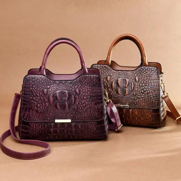 Vintage luxury crocodile tote bag - Image 17