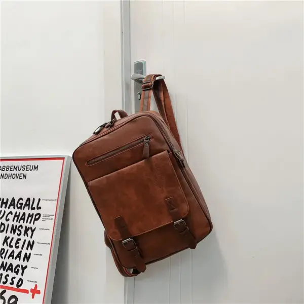 Vintage zipper closure large capacity backpack - Image 2