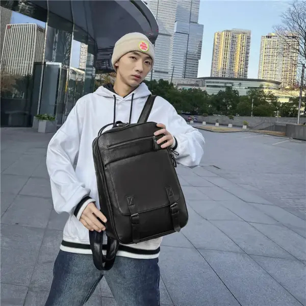 Vintage zipper closure large capacity backpack - Image 12