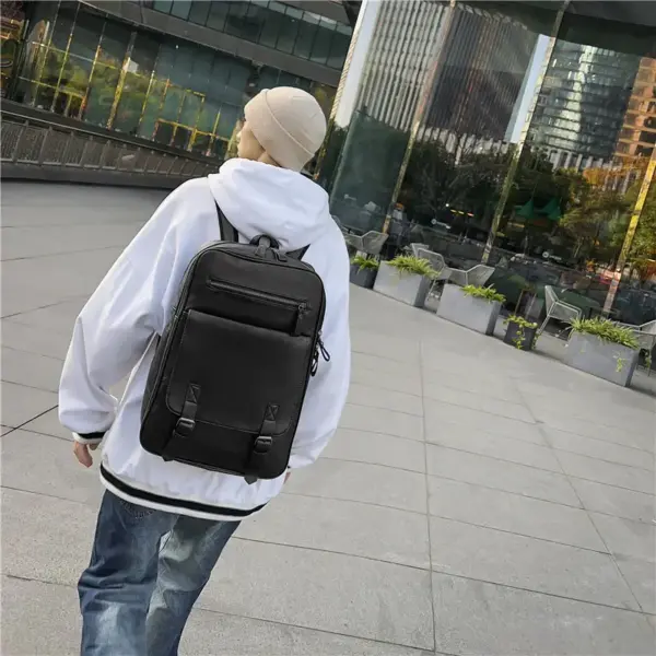 Vintage zipper closure large capacity backpack - Image 3