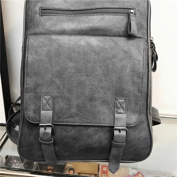 Vintage zipper closure large capacity backpack - Image 16
