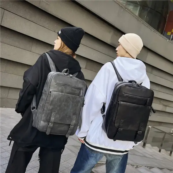 Vintage zipper closure large capacity backpack - Image 18