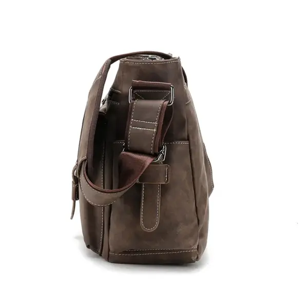 Vintage zipper closure mens messenger bag - Image 8