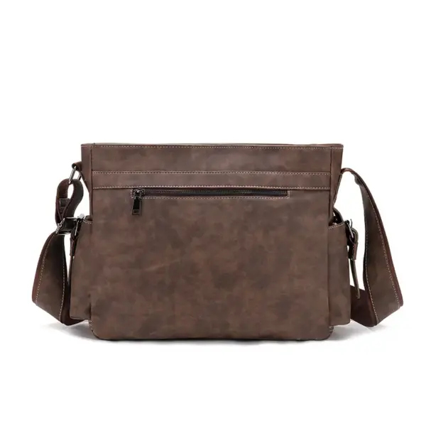 Vintage zipper closure mens messenger bag - Image 9