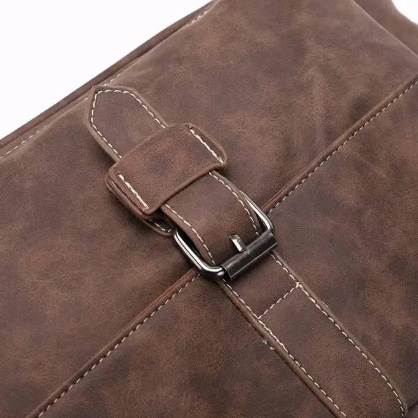 Vintage zipper closure mens messenger bag - Image 11