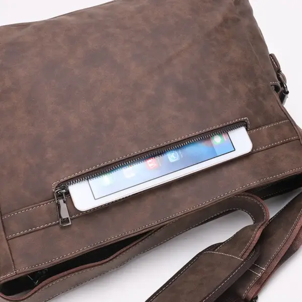 Vintage zipper closure mens messenger bag - Image 13