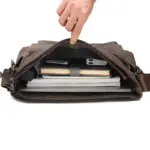 Vintage zipper closure mens messenger bag - Image 17