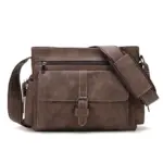 Vintage zipper closure mens messenger bag