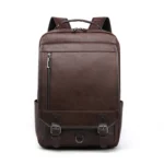 Large capacity top handle men`s leather backpack
