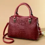 Luxury vintage crocodile pattern tote bag - Image 5