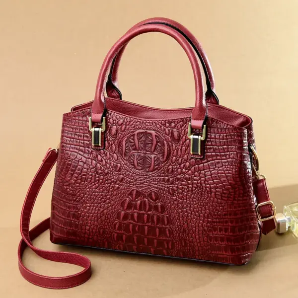 Luxury vintage crocodile pattern tote bag - Image 5