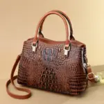 Luxury vintage crocodile pattern tote bag - Image 6